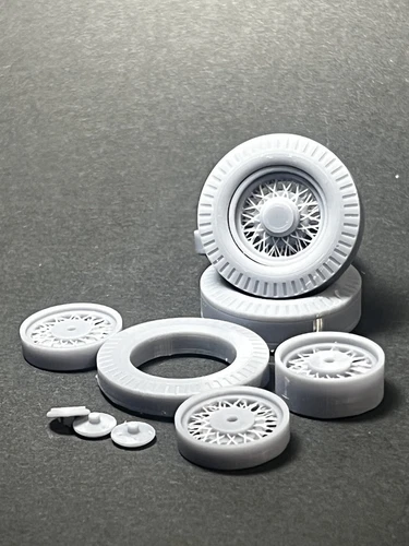 Resin 1/24 Scale 20in “Rat Rod” Style Resin 3d Printed Wheel Set For Model Car