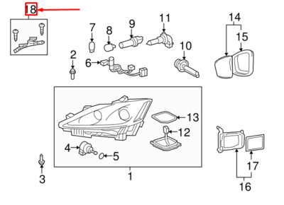 LEXUS IS MK3 Scheinwerferhalterung links 5324653030 NEU ORIGINAL