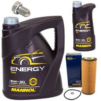 MotoröL Set 5W-30 6 Liter + ÖLfilter SH 420 P + Schraube FüR Seat Leon 2.8 Cupra