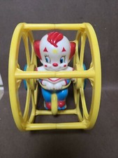 Vintage Clown on Unicycle in Rolling Wheel Toy LHPC