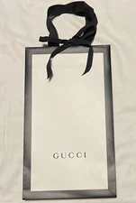 Gucci Paper Shopping Bag  Black & White - Tuxedo Bag - 11.5” x 6.75” x 2.25”