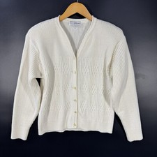 Designers Originals Women's Cardigan Sweater Medium Cream Vintage No Size Tag