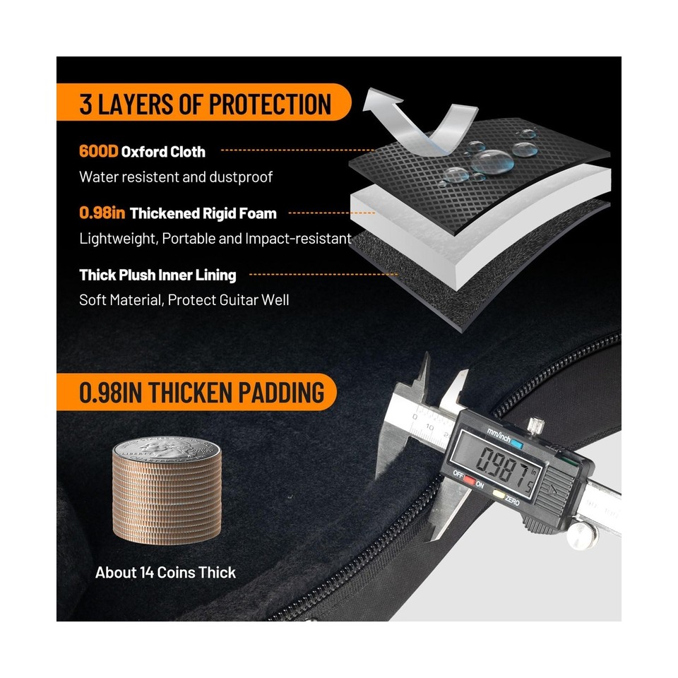 CAHAYA Hardshell Guitar Case Only Fits P Bass Guitar Case Precision