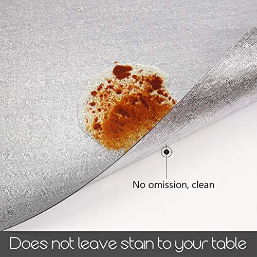 Placemats for Dining Table Set of 4, Heat-Resistant 4pcs placemats Silver - Picture 3 of 7
