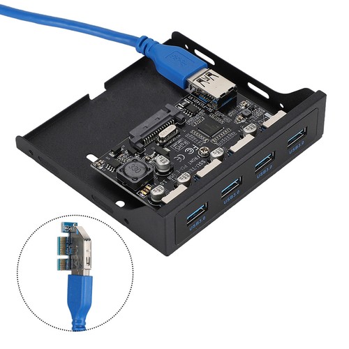 PCI-E to 4xUSB3.0 for 720201 Chip Front Floppy Bay Adapter Expansion Riser - Afbeelding 10 van 12