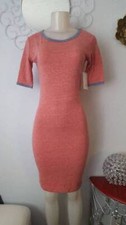 New LuLaRoe Woman's Washed Red with Blue Accent JULIA Dress Size XXS