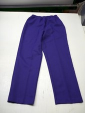 VINTAGE 80S HIGH WAIST PURPLE PULL ON STRAIGHT LEG TROUSER PANTS SZ 12