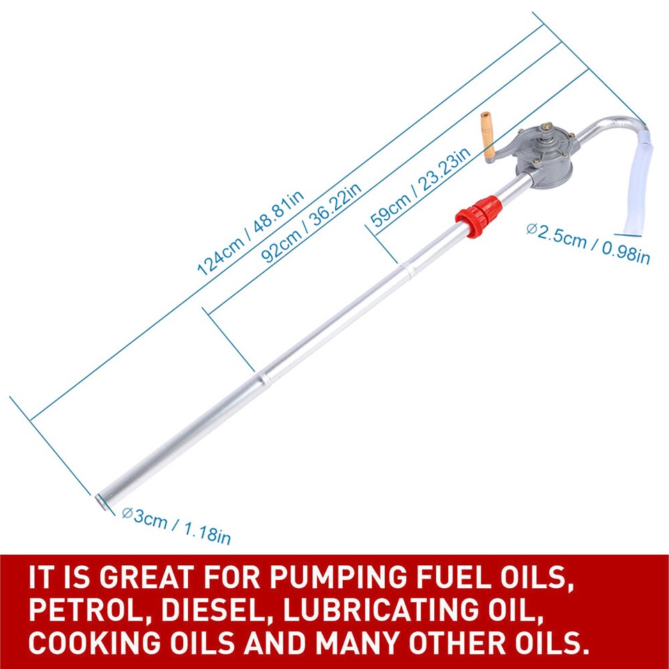 Manual Hand Crank Pump Oil Fuel Transfer Suctin Drum Barrel 55 Gallon