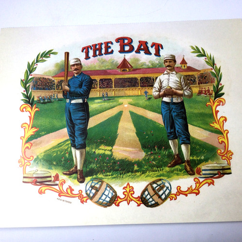Cigar Box Art Poster Baseball The Bat Tobacco Label Advertising 14" x 11"