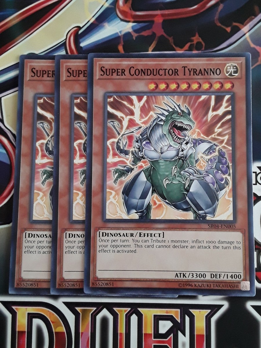 Yugioh 3x Super Conductor Tyranno SR04-EN005 Common Playset | eBay