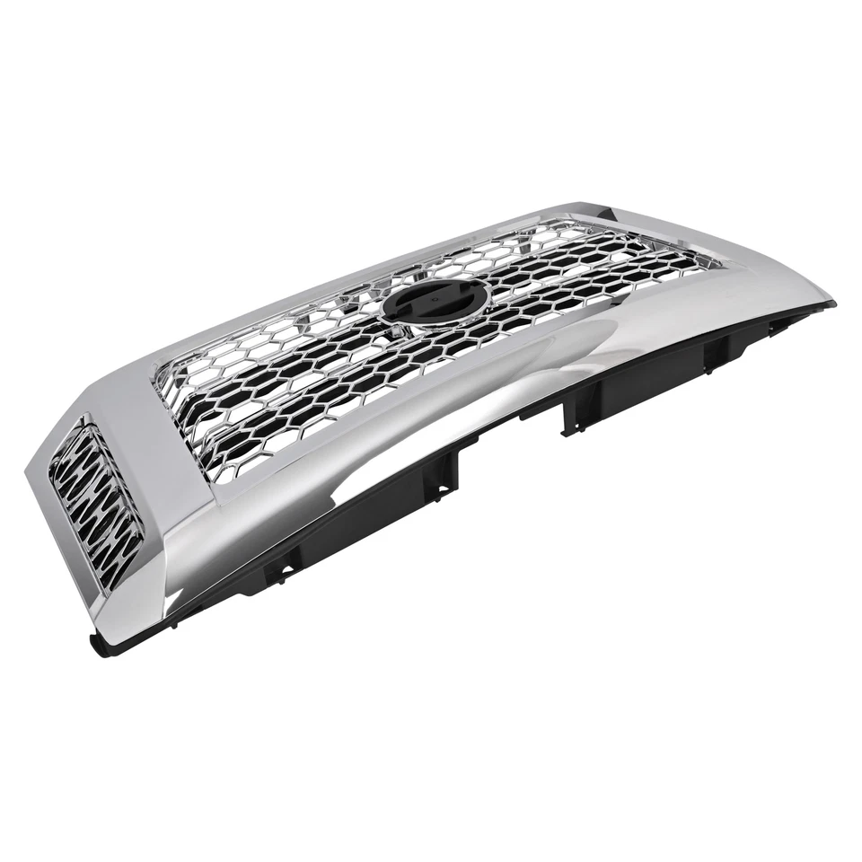 New For 2017-2019 Nissan Titan XD Upper Gas Grille Grill Assembly Chrome Silvery - Image 3 of 4