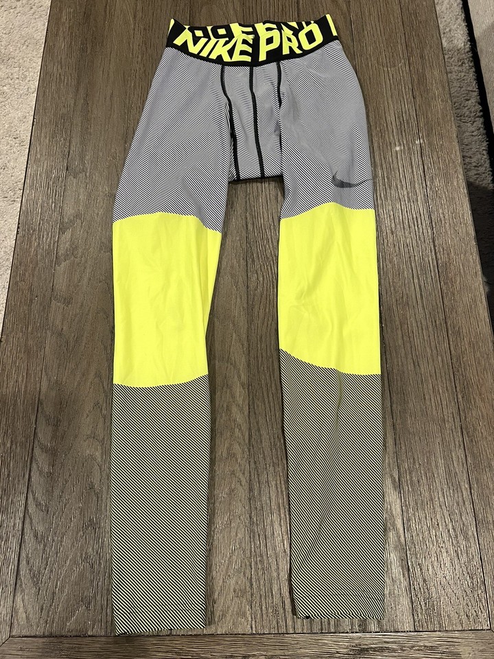 Mens Nike Pro Combat Running Spandex Tights Compression Pants S Gray