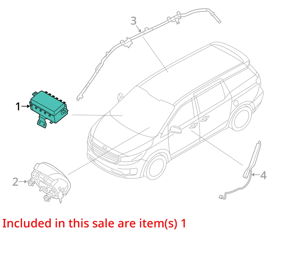 Bolsa de aire para tablero derecho pasajero 84530A9500 para 15-21 Sedona 2997488 Foto 4 de 4