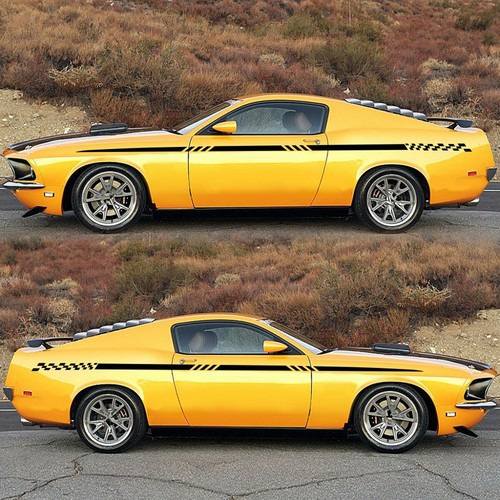 1 Pair Car Side Body Waist Line Racing Long Stripe Vinyl Graphic Decals Sticker - Picture 7 of 7