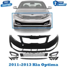 Front Bumper Cover Primed & Lower Grille For 2011-2013 Kia Optima