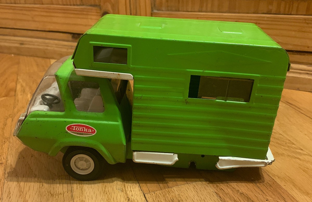Vintage Tonka 1970's Pressed Steel Camper Toy Truck Bright