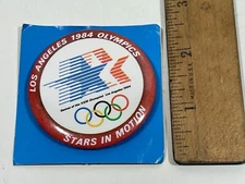 1984 Los Angeles Olympics "STARS IN MOTION" Button Pin NEW