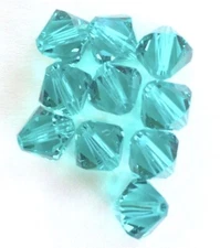 25 pc SWAROVSKI CRYSTAL BLUE ZIRCON 6mm Loose BEADS 5328 Bicones, December Birth