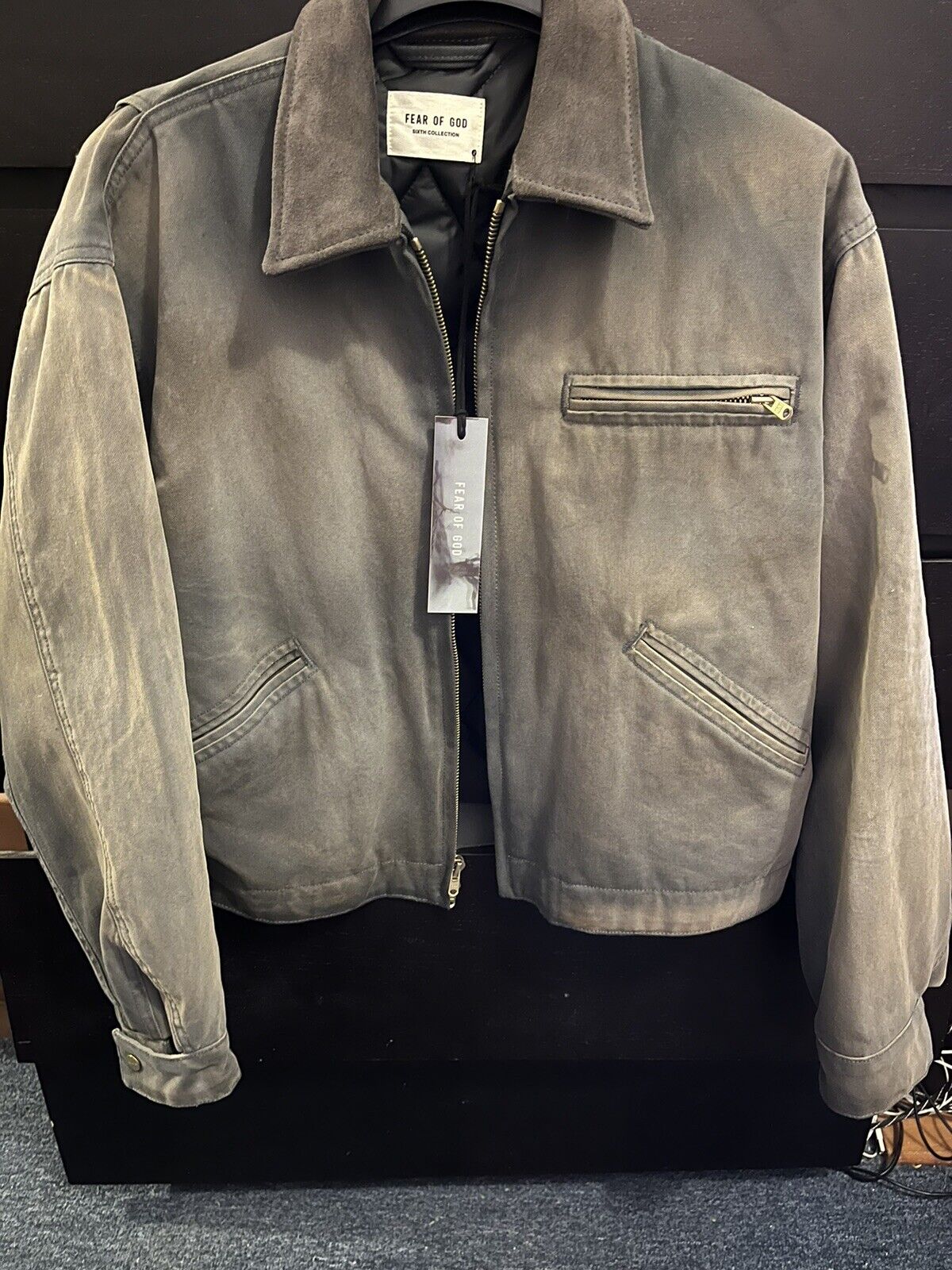 Fear Of God Sixth Collection - Work Jacket Distressed Gray NEW with Tag ...