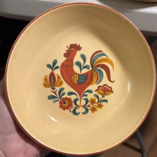 Set Of 2 Vtg MCM Taylor Smith Taylor Reveille Rooster Cereal Soup Bowl 6 5/8"