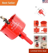 48mm HSS Hole Saw Drill Bit - Bimetal Arbor Cutter for Wood, PVC & Plasterboard