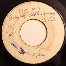 Slim Smith / The Uniques – Somebody To Love / Ain't Too Proud to Beg , Pre, VG-