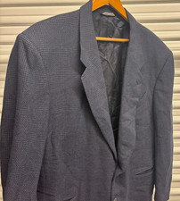 Canali Suit Jacket Navy Blue Men  s IT 58 100 Wool 2-Button Textured Italy 58R