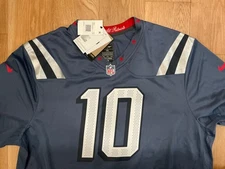 NIKE DRAKE MAYE NEW ENGLAND PATRIOTS RIVALRIES COLLECTION GAME JERSEY STORM BLUE