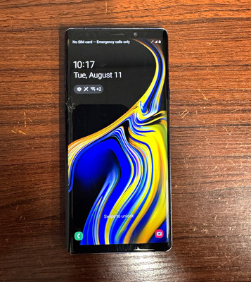 Samsung Galaxy Note9 SM-N960U1 128GB Blue Android 10 6GB Cracked Screen