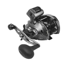 Okuma Fishing Reel with Line Counter Brass Gears Automatic Engagement Aluminu...