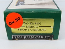 On30 Scale San Juan Car Co. Kit 107 D&RGW Rio Grande Short Caboose