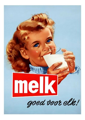 Melk Goed Voor Elk Vintage Dutch Milk Poster 24x36