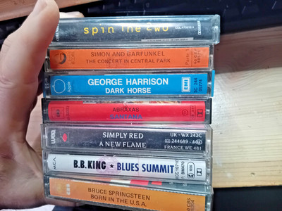 7 Audiokassetten Santana G. Harrison bb king spin 1ne2wo springsteen uvm