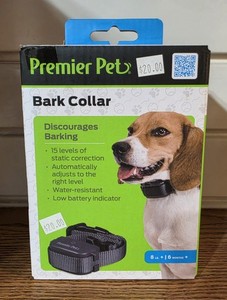 Premier Pet Bark Adjustable Collar, Small to Medium Dogs 8lbs plus NIB 
