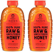 Nate'S 100 Pure, Raw  Unfiltered Honey - Award-Winning Taste, 32Oz. Squeeze Bo
