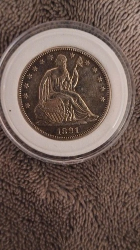 1891 Seated Liberty Half Dollar Very Fine Details With Capsule