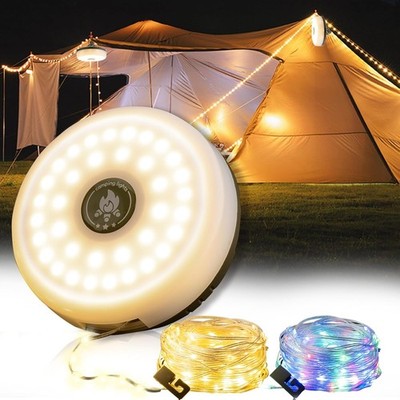 4 in 1 Outdoor Camping String Lights Lantern USB Rechargeable LED Tent Lamp 10M