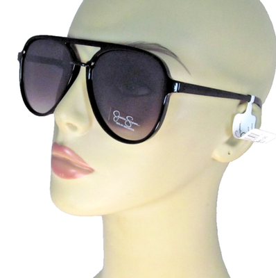 JESSICA SIMPSON Black Aviator Plastic Rims Sunglasses Black Metal