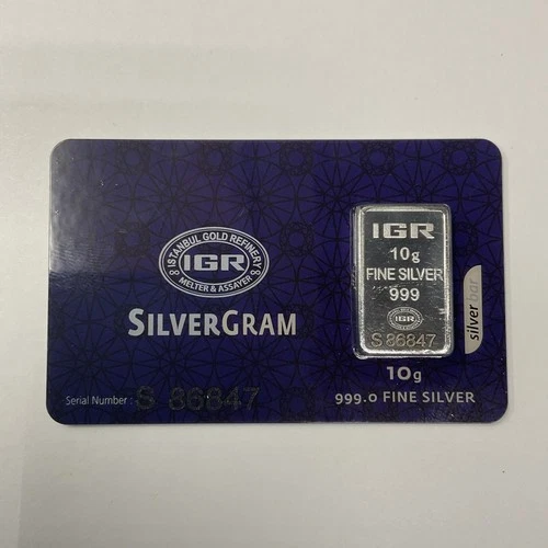 IGR  10 GRAMS FINE SILVER  BAR SEALED