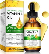 100% Pure Vitamin E Oil for Skin Face Hair & Nails Cuticle | Natural D - Alph...