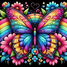Diamond Art Kits for Adults,Rainbow Butterfly Diamond Paintings Kits for Beginne