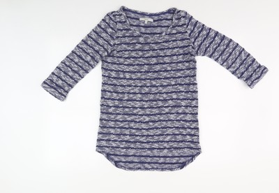 Next Damen blau gestreiftes Top 3/4-Arm Größe 8