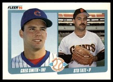 1990 Fleer Greg Smith/Stu Tate Rookie Chicago Cubs/San Francisco Giants #643