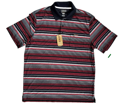 Greg Norman Golf Polo Shirt Mens Large Performance Play Dry UPF-50 Black Red NWT
