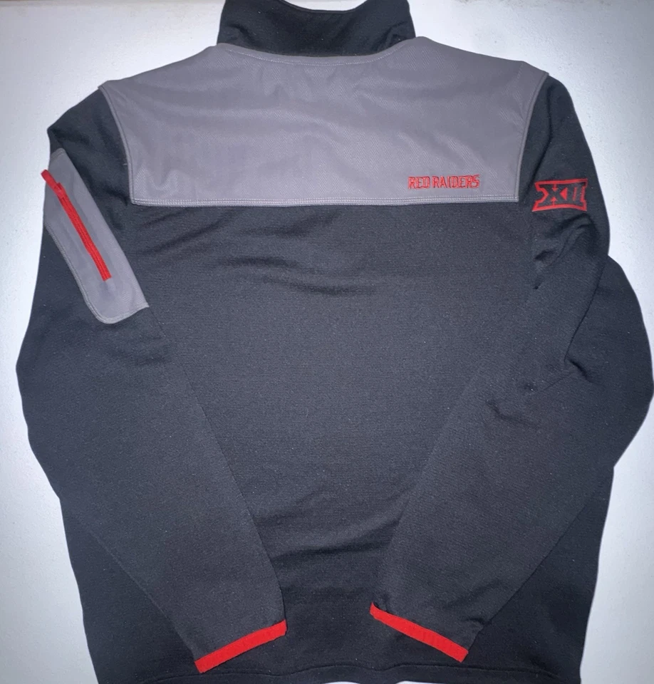 Pullover Texas Tech Under Armour para hombre mediano cuarto cremallera polar rojo Raiders Foto 3 de 4
