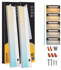Hardwired Under Cabinet Lighting 24in 18W LED Light Kitchen/Closet Set of 2