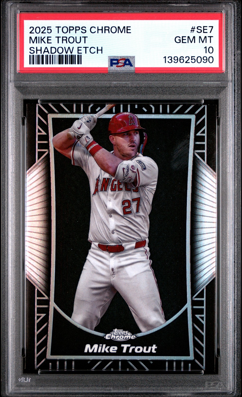 2025 Topps Chrome Mike Trout Shadow Etch PSA 10