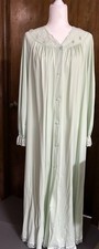 VTG Mint Green SHADOWLINE Nylon Roomy Robe w/ Lace Roses SZ L NICE
