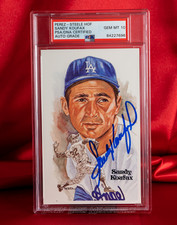 PSA Signed GEM MT 10 Sandy Koufax 1981 Perez-Steele Great Moments Postcard LA
