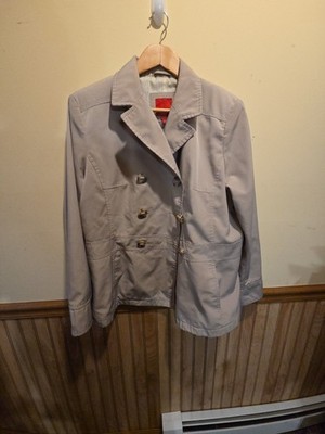 Esprit Rain Jacket Ladies Size XL Double Breasted Lined. Beige
